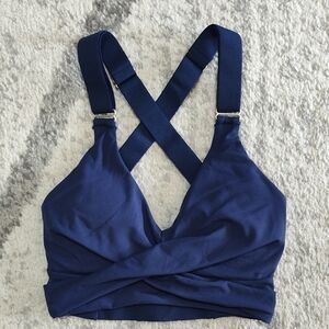 BuffBunny Candy Wrap Sports Bra In Midnight Navy, Size XS